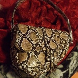 Faux Snake Skin Saddle Bag